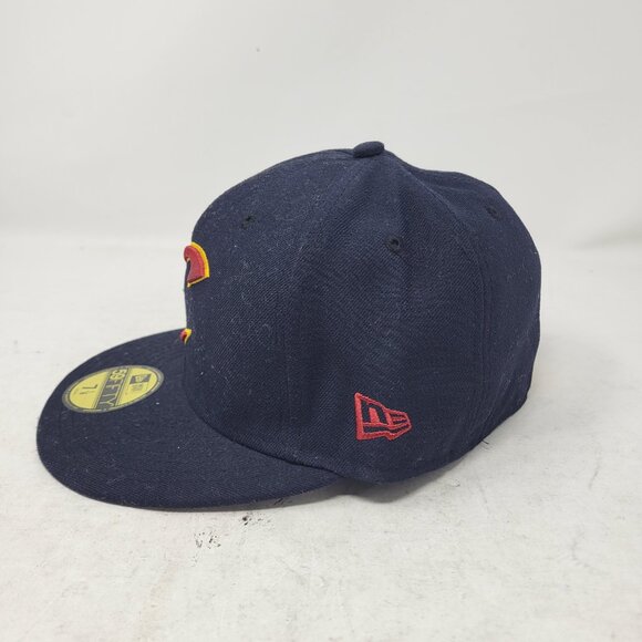 New Era Cleveland Cavaliers Cavs 59Fifty Fitted Hat Dark Navy Blue 7 1/8 lebron - Picture 2 of 8
